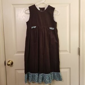 Girls Little Threads Chocolate Corduroy Dress